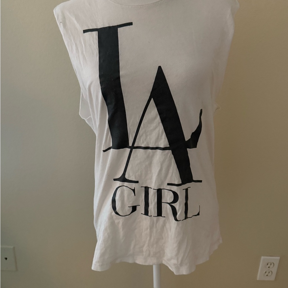 LA Girl White Sleeveless Top